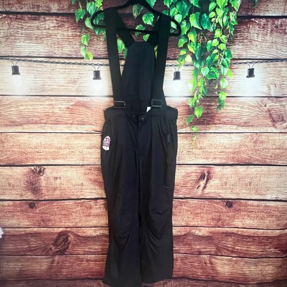 Marker Mens Snow Bibs Large Black Nylon Overall Ski Suspenders Winter Pants - Picture 1 of 7